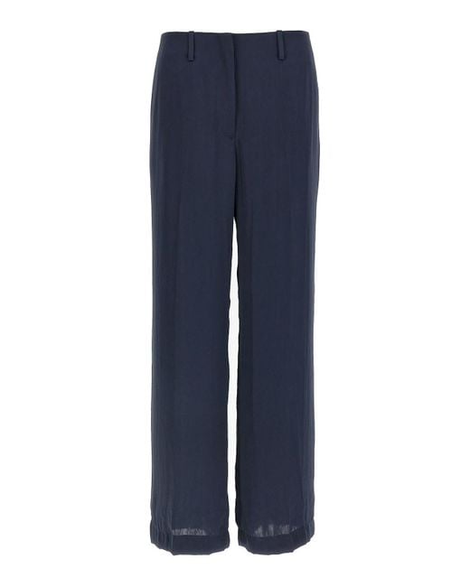 Theory Blue Silk Effect Trousers
