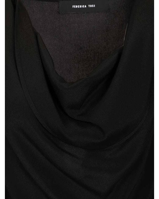 FEDERICA TOSI Black Long Draped Dress