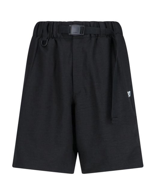 Y-3 Black Sports Shorts for men
