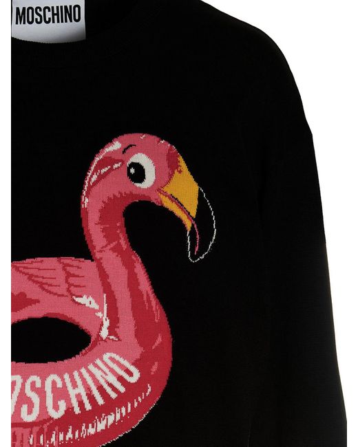 Moschino Black Jacquard Logo Sweater