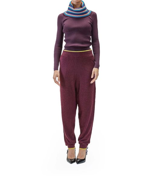 Sunnei Red Knit Elastic Pants for men