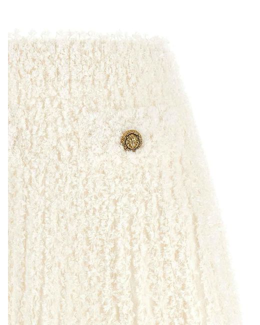 Balmain Natural Plumetis Tweed Skirt