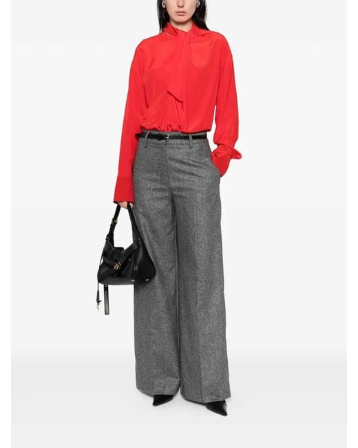 Victoria Beckham Red Drape Detail Blouse