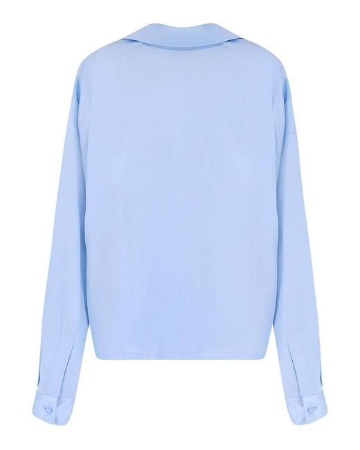 Tom Ford Blue Stretch Satin Shirt