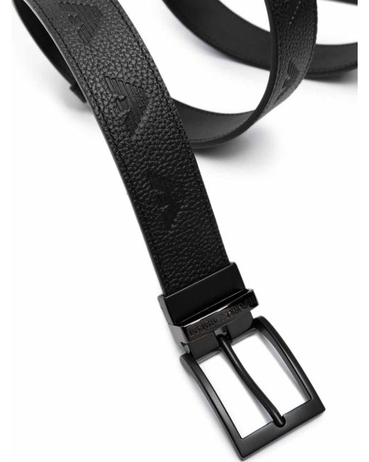 Emporio Armani Black Belt And Wallet Leather Set for men