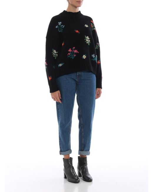 Philosophy Di Lorenzo Serafini Black Multicolour Embroidered Wool Jumper