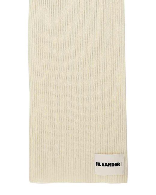 Jil Sander White Wool Scarf for men