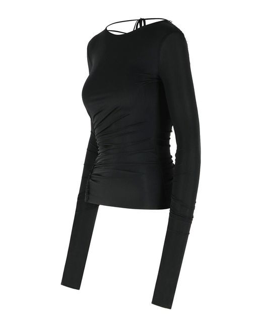 Blumarine Black Stretch Nylon Sweater