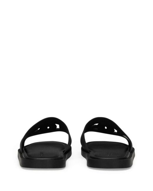 Dolce & Gabbana Black Embossed Logo Sandals for men