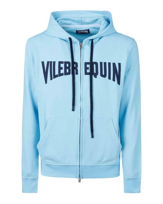 Vilebrequin Blue Zip Hoodie Sweater for men