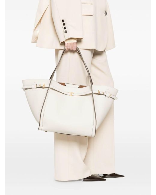 Tod's White Medium Leather Tote