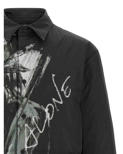 Yohji Yamamoto Black Padded Overshirt for men