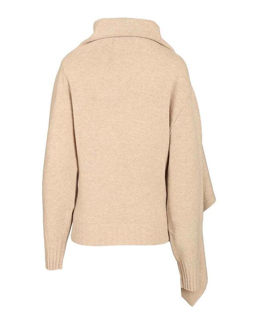 The Attico Natural Sweater With Draped Details
