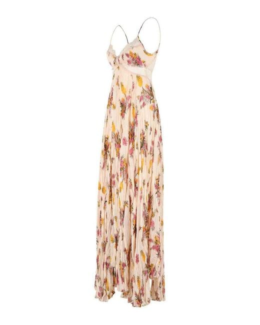 Blumarine Metallic Peach Viscose Dress