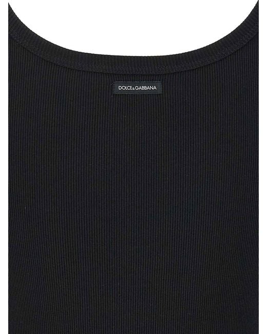 Dolce & Gabbana Black Sleeveless Tops