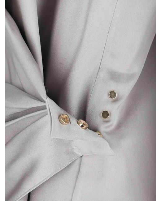 Giorgio Armani Gray Silk Asymmetrical Shirt