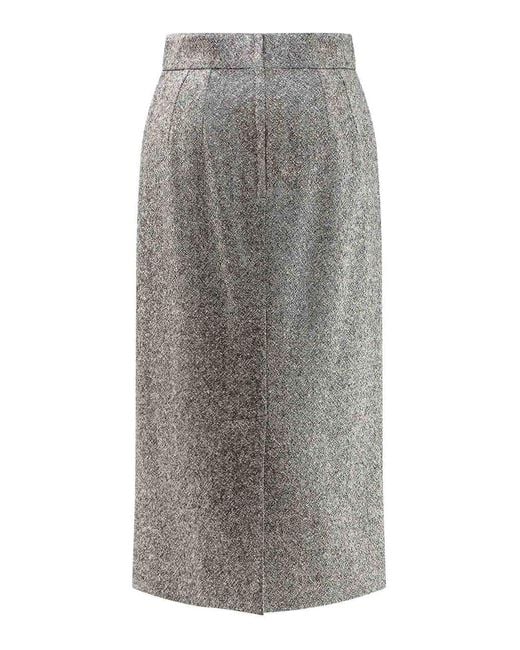 Dolce & Gabbana Gray Midi Pencil Skirt