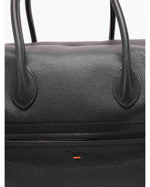 Santoni Black Duffle Bag for men