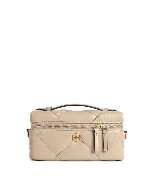Tory Burch Women's Natural Kira Leather Beauty Case