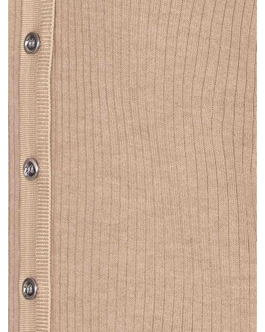 Pinko Natural Ribbed V-Neck Cardigan