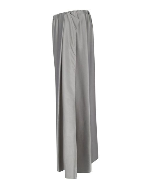 Giorgio Armani Gray Asymmetric Maxi Skirt