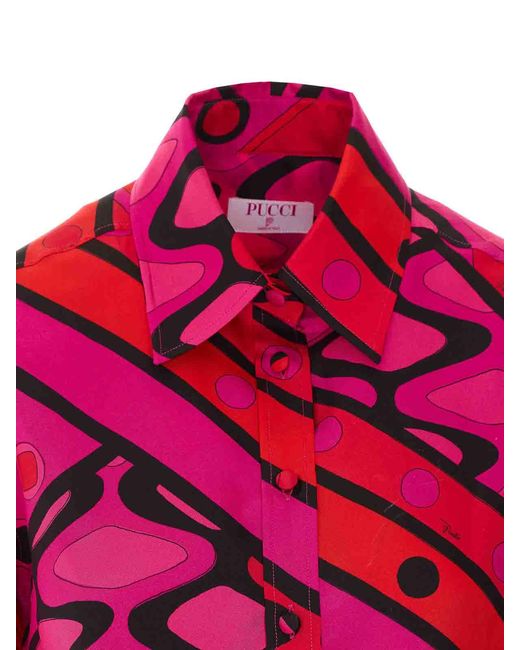 Emilio Pucci Pink Vivara Print Shirt
