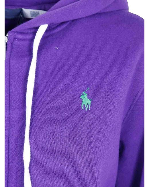 Polo Ralph Lauren Purple Knit Full Zip Sweatshirt