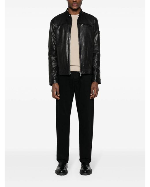 Peuterey Black Saguaro Leather Jacket for men