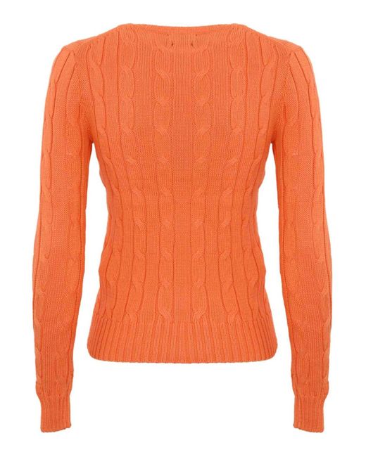 Polo Ralph Lauren Orange Cable Sweater With Logo