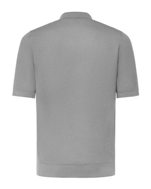 Eleventy Gray Cotton Polo for men