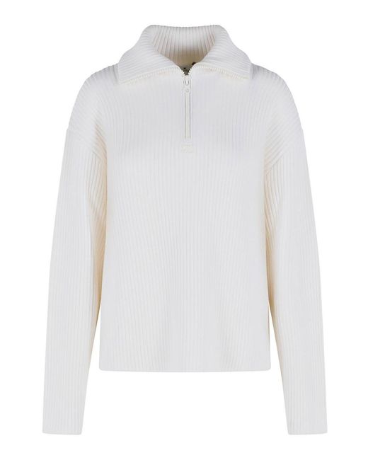 Courreges White Merino Wool Sweater