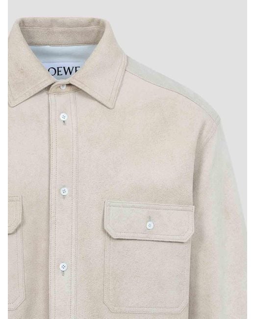 Loewe White Lamb Leather Shirt for men