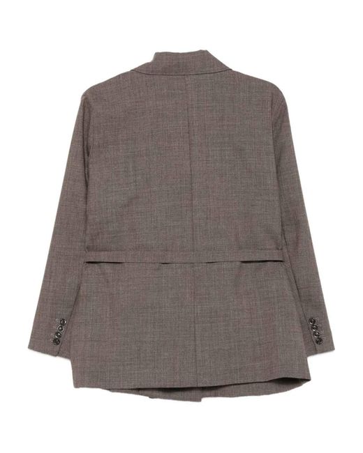Soeur Brown Double-Breasted Blazer