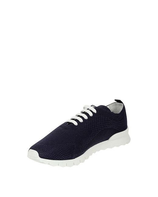 Kiton Blue Knitted Stretch Sneakers for men