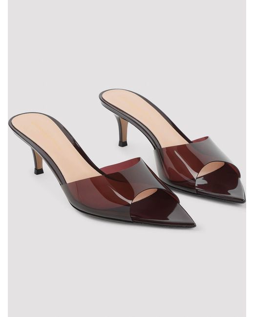 Gianvito Rossi Brown Elle 55 Mules