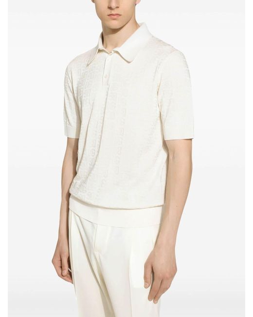 Dolce & Gabbana White Polo Shirt With Dg Logo for men