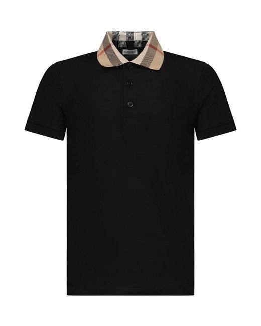 Burberry Black Cotton Polo Shirt for men