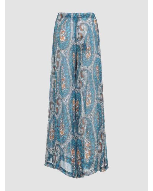 Etro Blue Wide Leg Pants