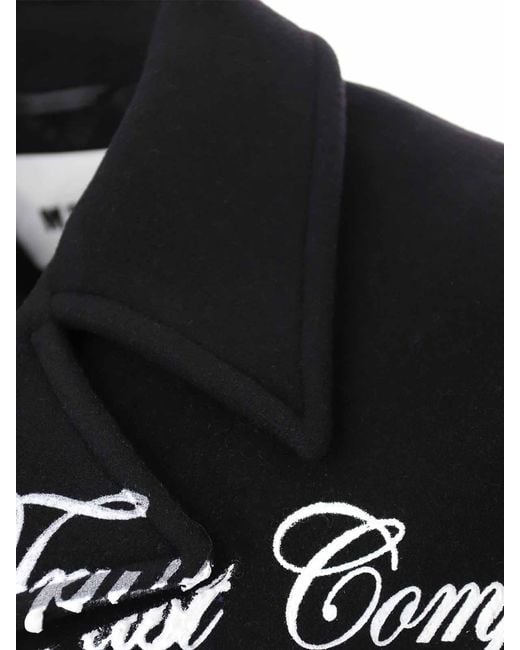 MSGM Black Warranty Label Coat for men