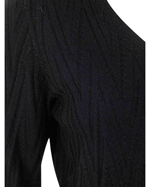 D. EXTERIOR Blue Merino Wool V-Back Pullover