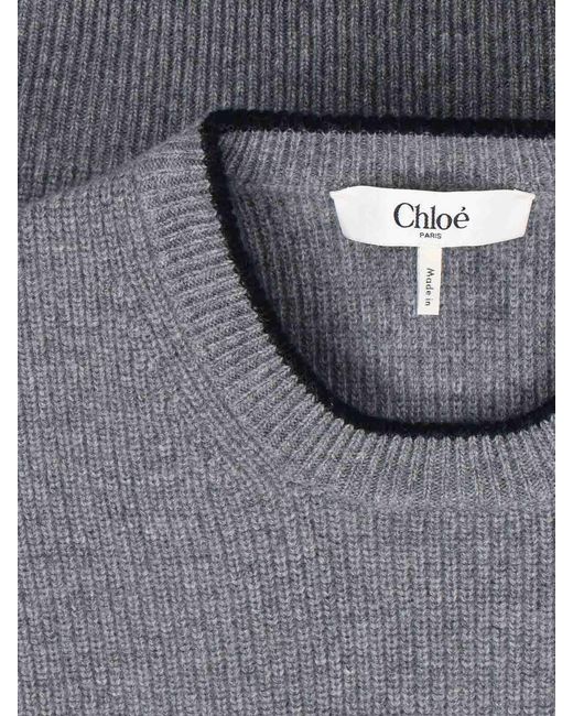 Chloé Gray Logo Sweater