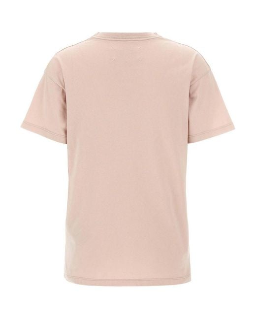 Maison Margiela Pink Logo Embroidery T-Shirt