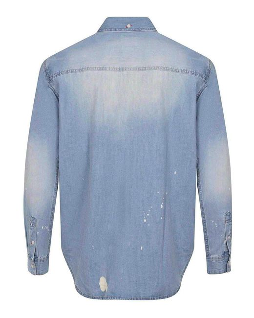 Evisu Blue Shirt Made Of Denim for men