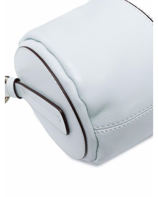 MANU Atelier White Cylinder Leather Shoulder Bag