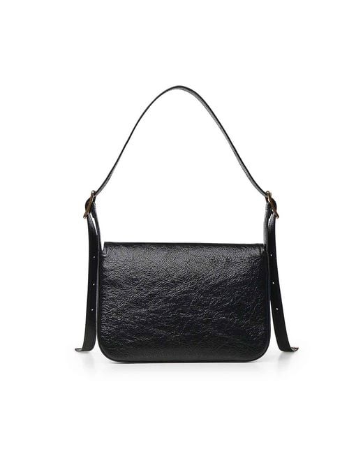 Balenciaga Black Medium Clicca Leather Shoulder Bag