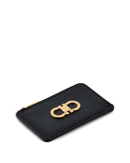 Ferragamo Black Card Holder With Coin Purse