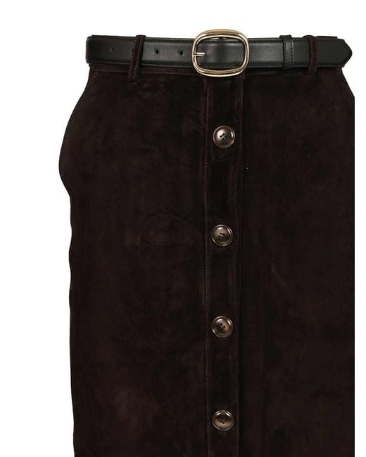 Self-Portrait Black Midi Skirt