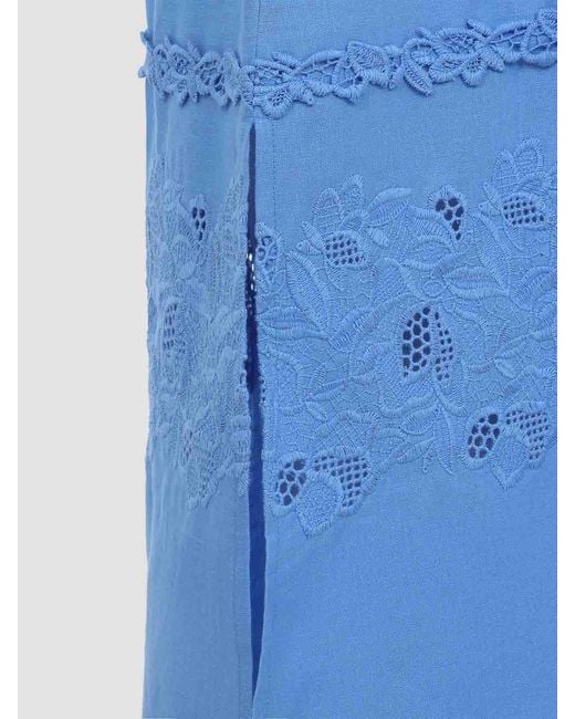 Ermanno Scervino Blue Sleeveless Midi Dress