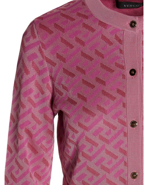 Versace Pink Cardigan La Greca