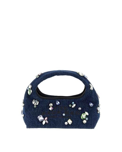 Marc Jacobs Blue The Gem Denim Mini Sack Handbag